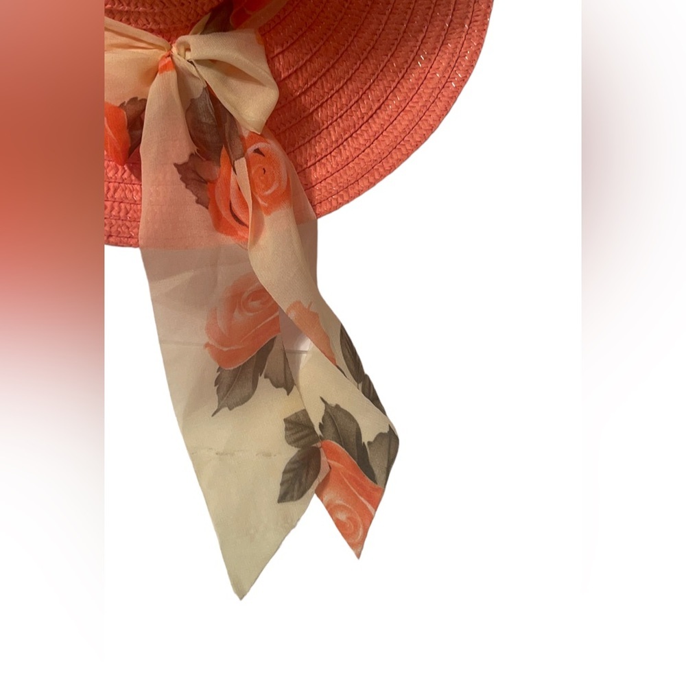Peach Hat With Contrasting  Bow - Picture 8 of 8